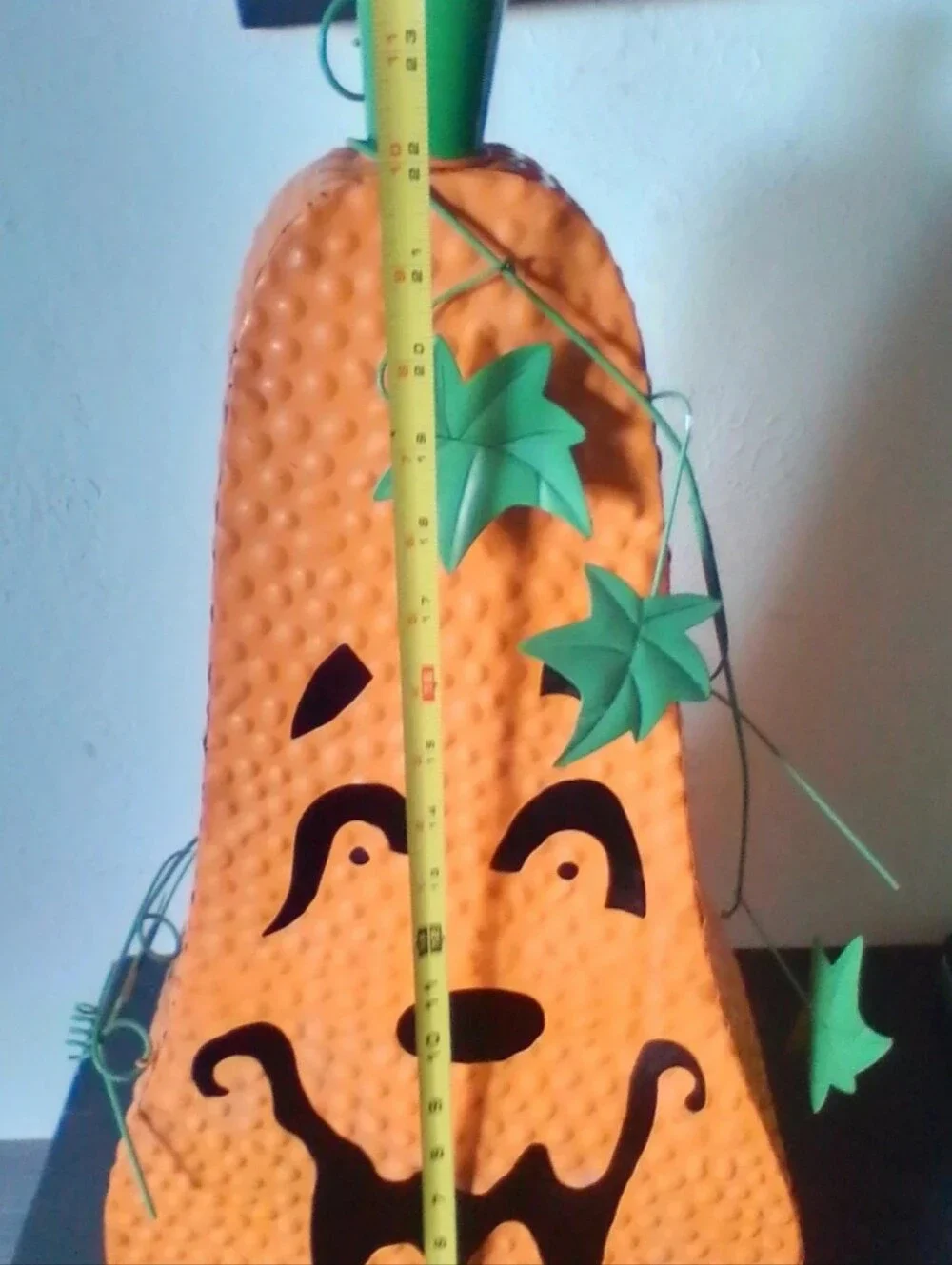 Orange Jack-O'-Lantern Metal Halloween Decoration - Unbranded